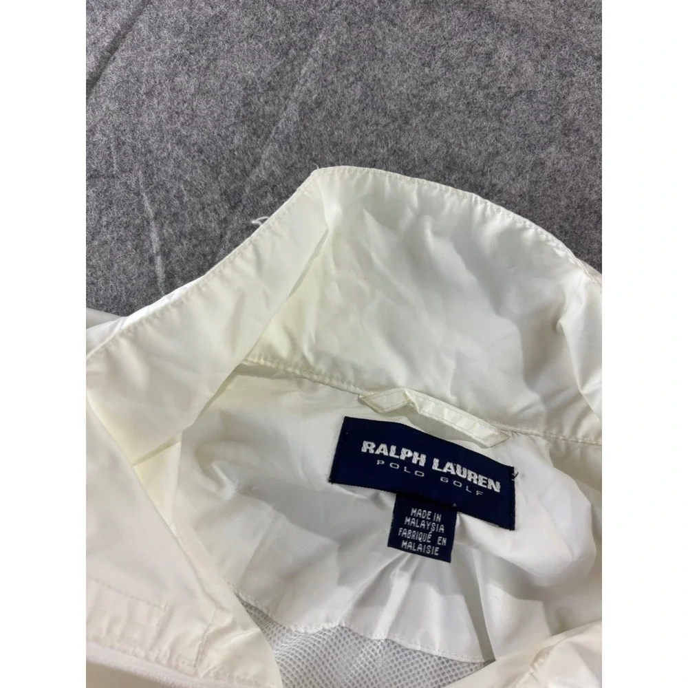 Ralph Lauren Polo Golf Mens White Anorak Windbreaker Half Zip Jacket Large